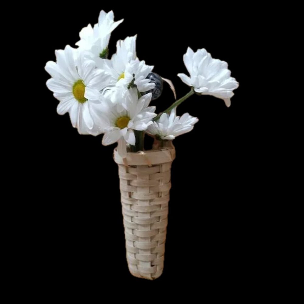 Ear of corn reed and cane handwoven basket - Picture 7 of 7